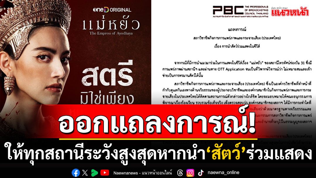 'สภาวิชาชีพฯ'แถลงการณ์ปมละครวางยา'แมวดำ' วอนทุกสถานีระวังสูงสุดหากมี'สัตว์'ร่วมแสดง