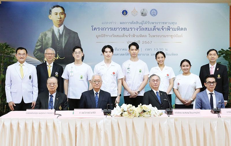 ผลการตัดสินผู้ได้รับพระราชทานทุน  โครงการเยาวชนรางวัลสมเด็จเจ้าฟ้ามหิดล ประจำปี 2567