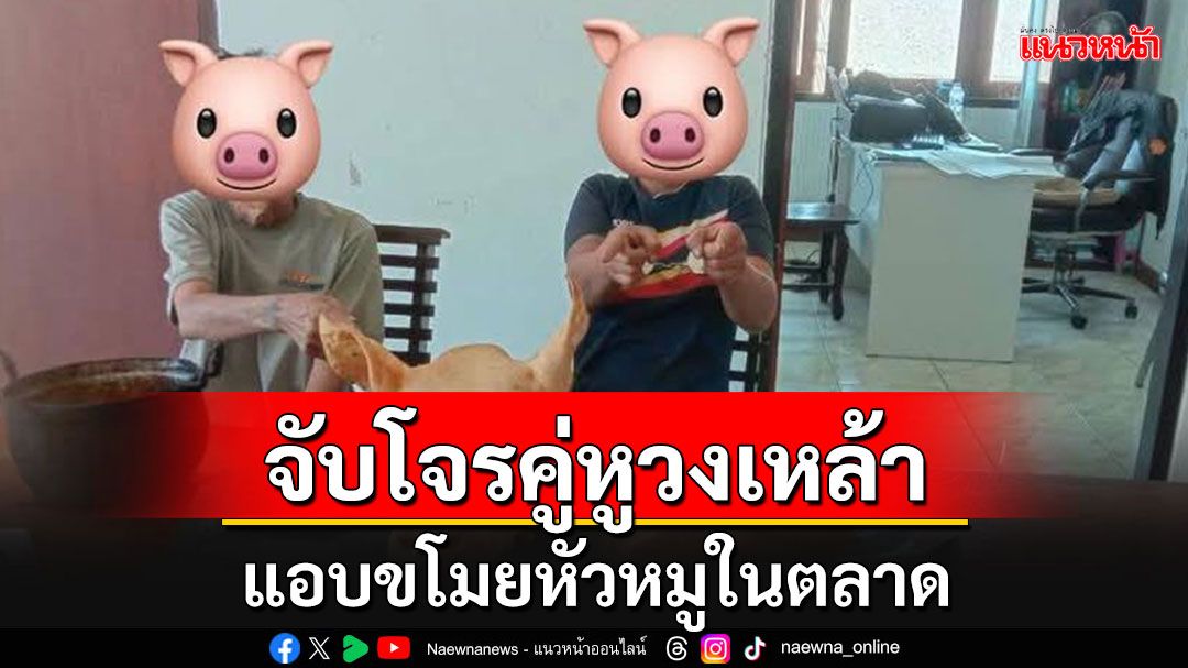 ตร.ชุดสืบเมืองน่าน ตามรวบสองโจรคู่หู ก่อเหตุลักหัวหมูพ่อค้าในตลาด