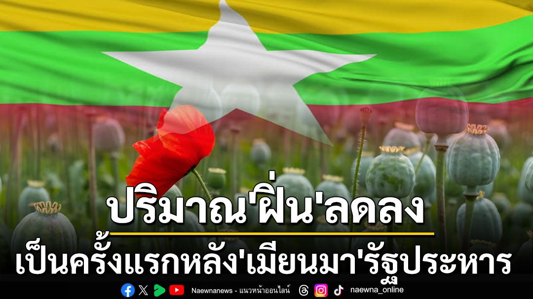 ปริมาณ‘ฝิ่น’ลดลงใน‘เมียนมา’เป็นครั้งแรกนับตั้งแต่รัฐประหารปี’64