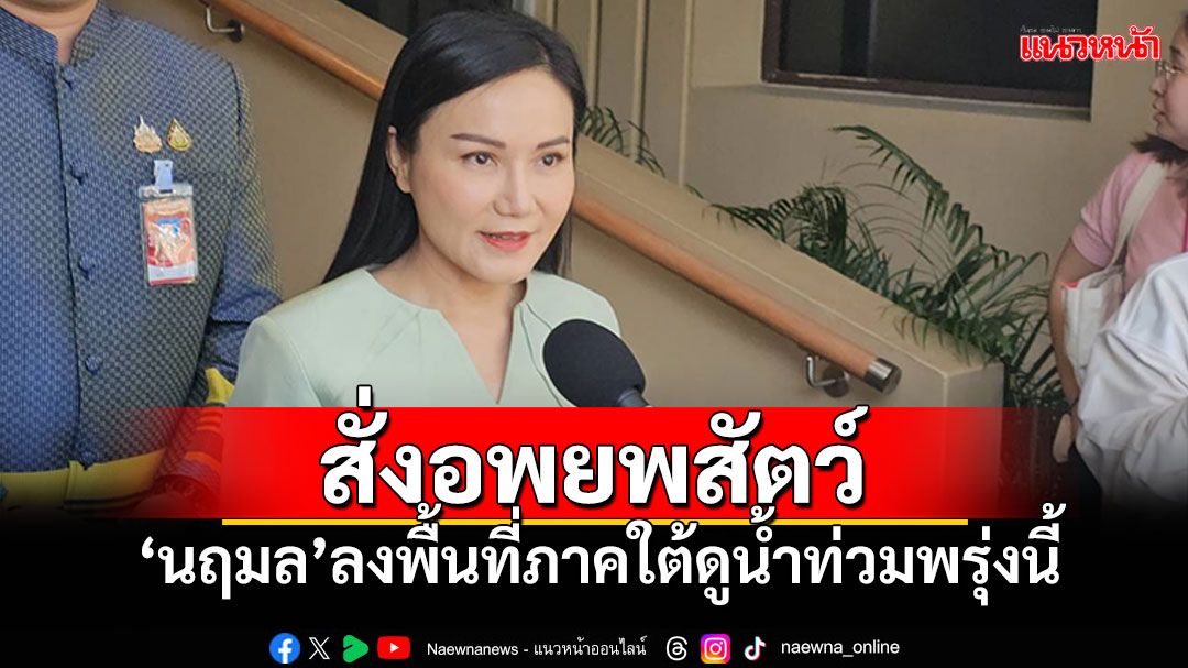 'นฤมล'ลงพื้นที่ภาคใต้ ดูน้ำท่วมพรุ่งนี้ สั่งกรมปศุสัตว์ อพยพ-มอบอาหารสัตว์ในพื้นที่