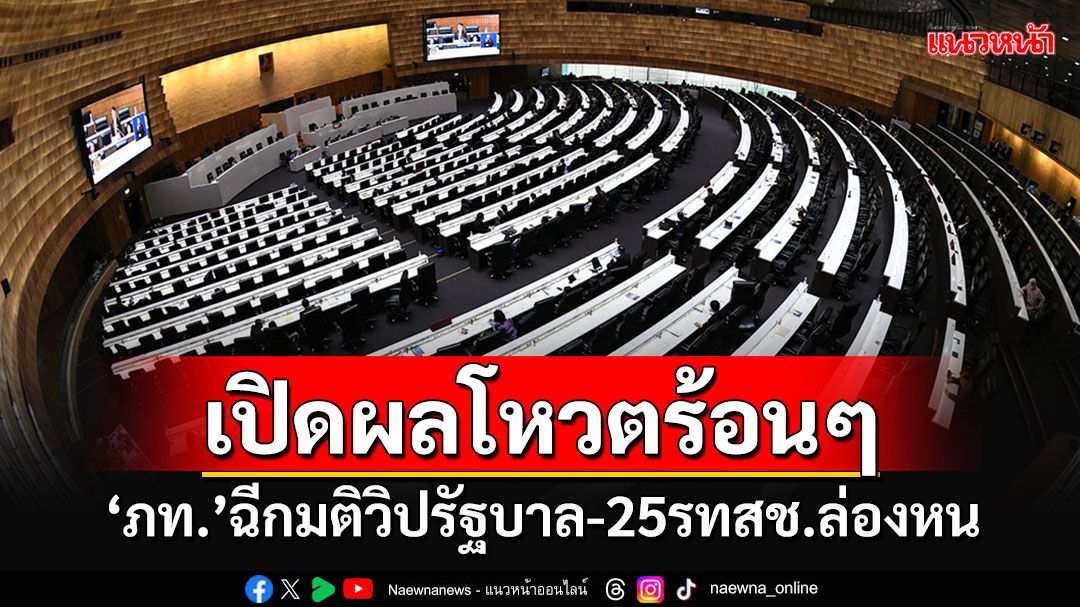 เปิดผลโหวตร่าง กม.ประชามติ 'ภท.'ฉีกมติวิปรัฐบาล-ผงะ 25 สส.รทสช.ล่องหน