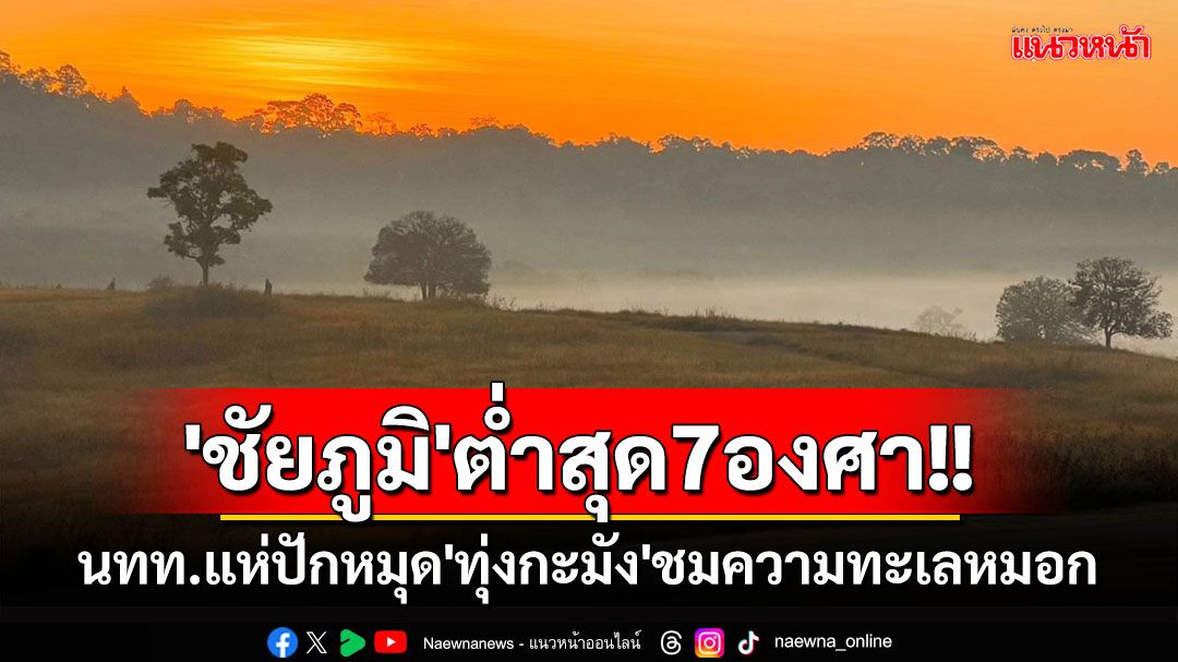 'ชัยภูมิ'หนาวมาก!! นทท.แห่ปักหมุด'ทุ่งกะมัง'ชมความทะเลหมอก อุณหภูมิต่ำสุด7องศา