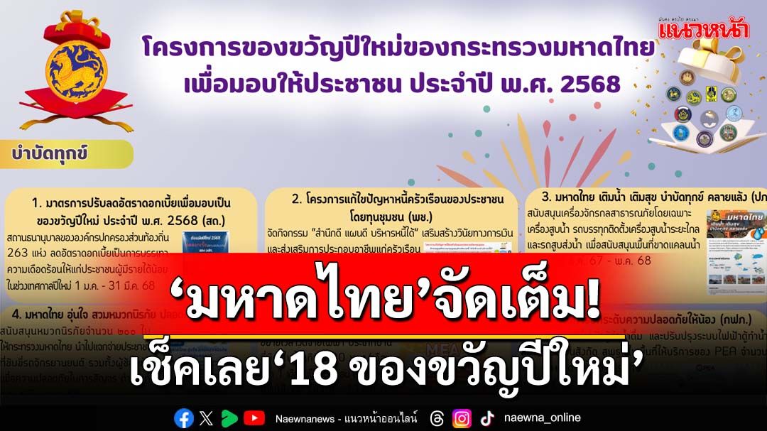 จัดเต็ม! แกะกล่อง 18 ของขวัญปีใหม่‘มหาดไทย’