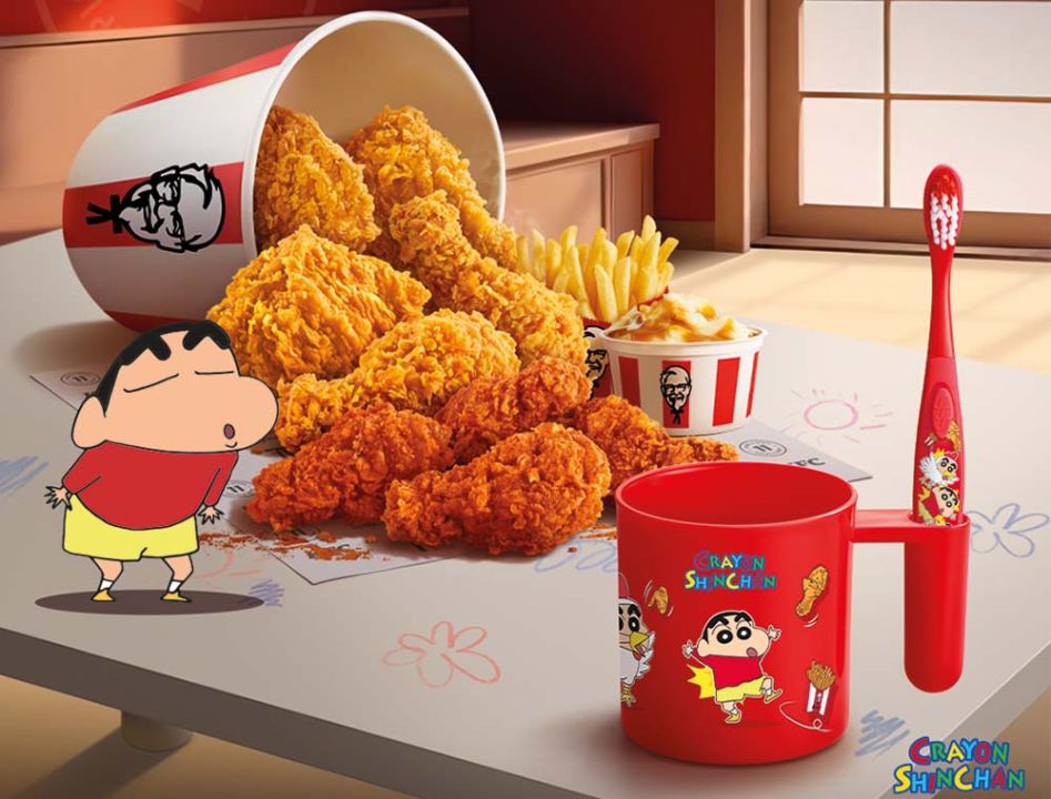 KFCxชินจัง จับมือต้อนรับวันเด็ก แจกฟรี ‘เซตแก้วแปรงฟันชินจัง’