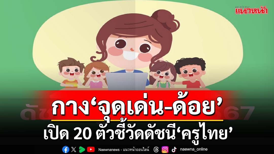 เปิด 20 ตัวชี้วัดดัชนี‘ครูไทย’ปี67 คะแนนกระเตื้อง กาง‘จุดเด่น-ด้อย’