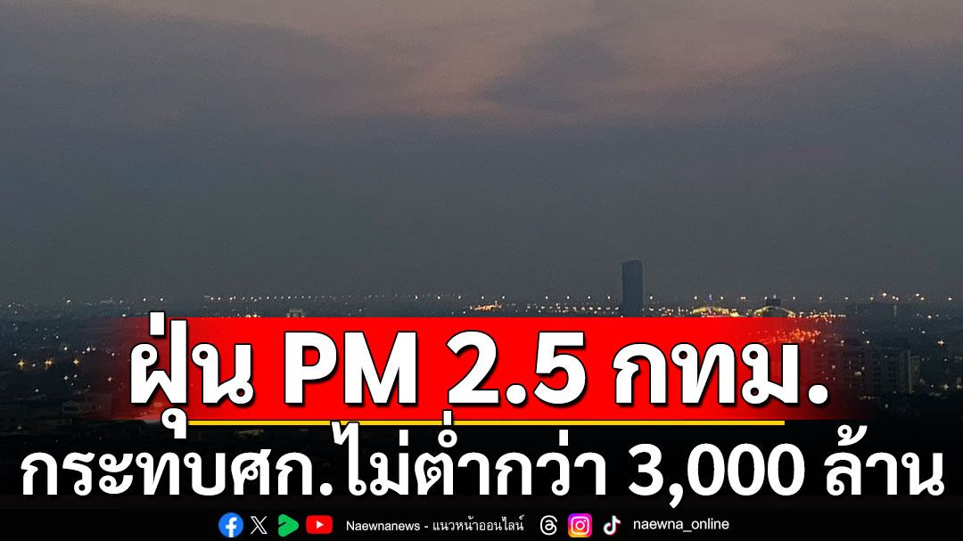 ฝุ่น PM 2.5 ในกรุงเทพฯ กระทบเศรษฐกิจไม่ต่ำกว่า 3,000 ล้านบาท