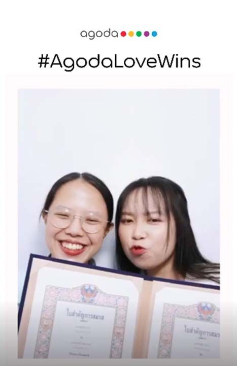 คู่รักเพศเดียวกันคว้ารางวัล‘ฮันนีมูนในฝันจากอโกด้า’  เตรียมบินลัดฟ้าจูงมือเที่ยวต่างประเทศครั้งแรก