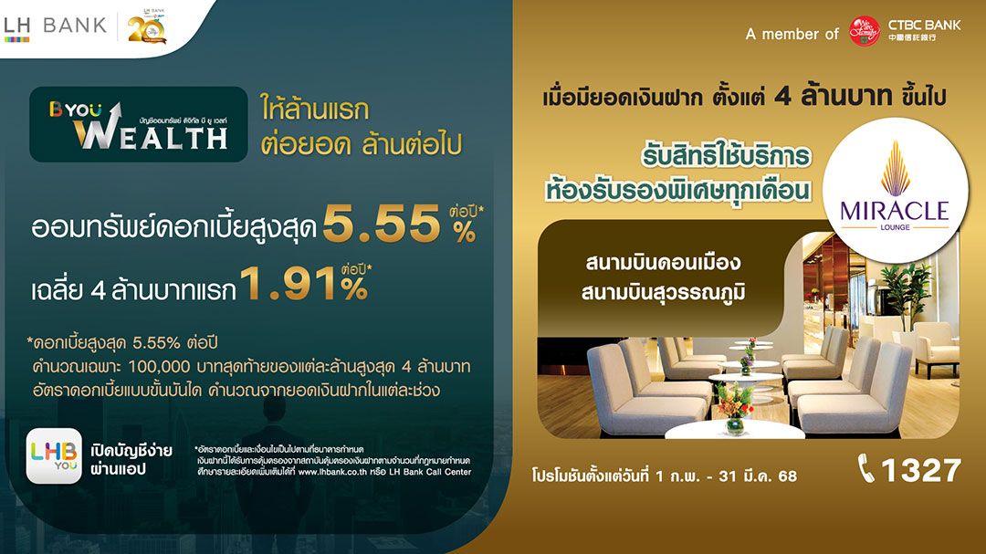 LH Bank มอบประสบการณ์สุดเอ็กซ์คลูซีฟ สำหรับลูกค้า B-You Wealth