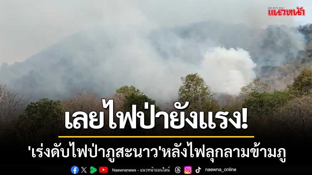 เลยไฟป่ายังแรง! 'เร่งดับไฟป่าภูสะนาว' หลังไฟประทุลุกลามข้ามภูถึงยอด