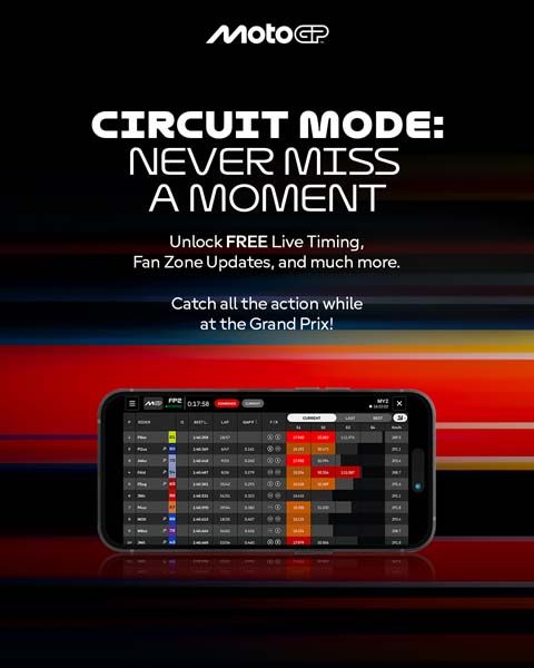 เปิด Circuit Mode!  ใช้งานฟรี!!  สำหรับคนที่ชม MotoGP ที่สนามแข่งขัน