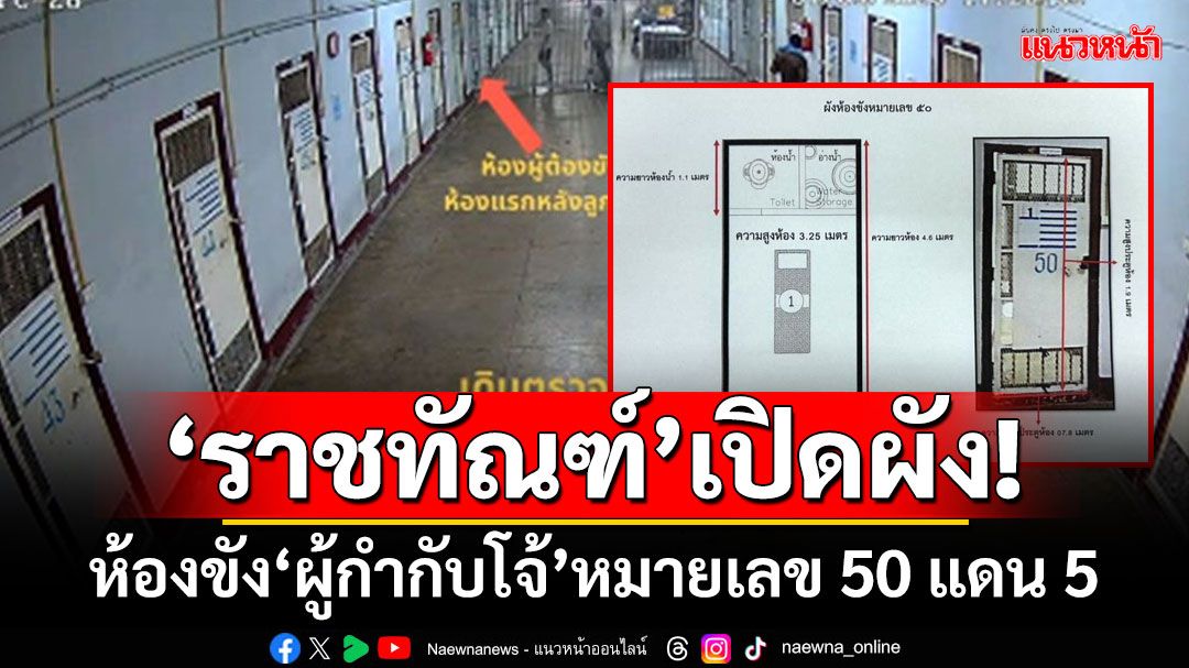 ‘ราชทัณฑ์’เปิดผัง! ห้องขัง‘ผู้กำกับโจ้’หมายเลข 50 แดน 5