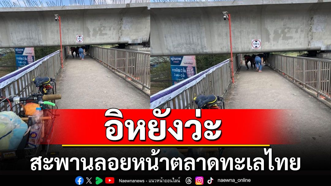 มิติใหม่? สะพานลอยหน้าตลาดทะเลไทย หลังโดนทางยกระดับพระราม2 สร้างทับ