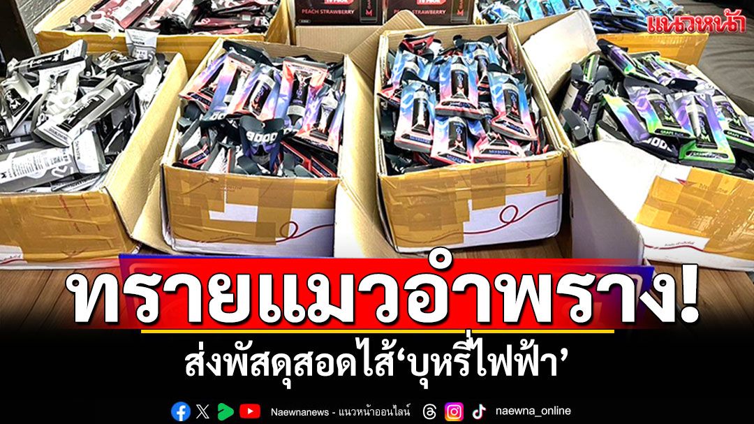 ส่งพัสดุทรายแมวอำพราง! แอบสอดไส้'บุหรี่ไฟฟ้า'อย่างฉ่ำ