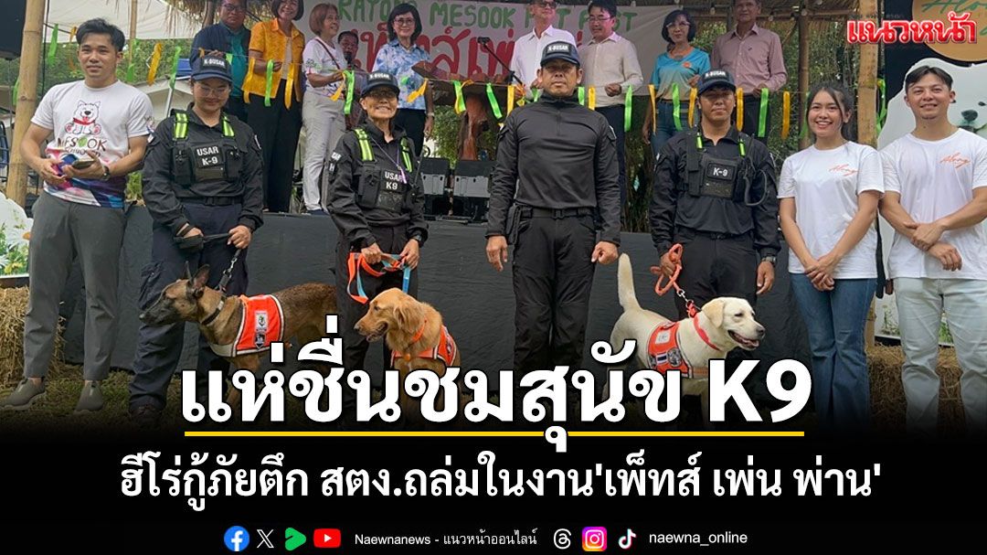 นนท.แห่ชื่นชม'นารี สีนวล ตัวเล็ก' สุนัข K9 ฮีโร่กู้ภัยตึก สตง.ถล่มในงาน'เพ็ทส์ เพ่น พ่าน'