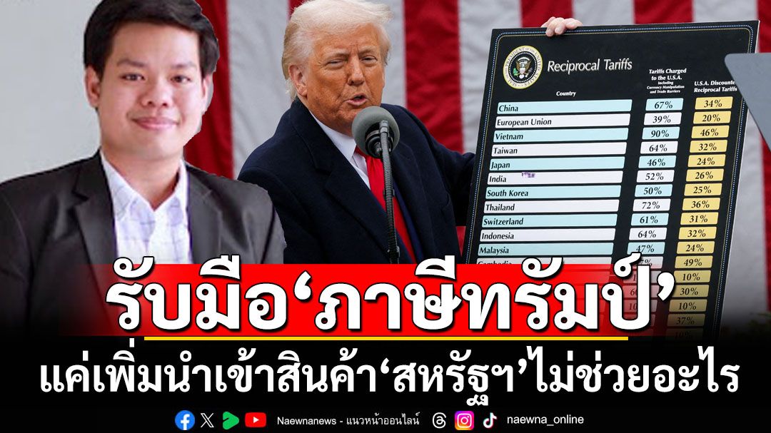 รับมือ‘ภาษีทรัมป์’ นักวิชาการชี้แค่เพิ่มนำเข้าสินค้า‘สหรัฐฯ’ไม่ช่วยอะไร