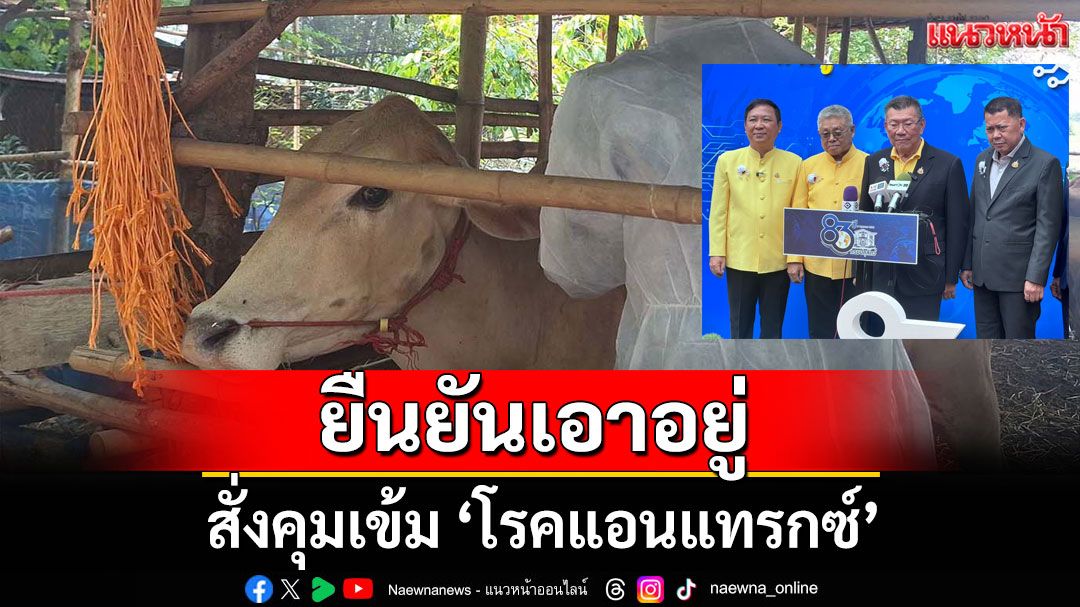 'อิทธิ'ยืนยันเอาอยู่ สั่งกรมปศุสัตว์คุมเข้ม 'โรคแอนแทรกซ์'