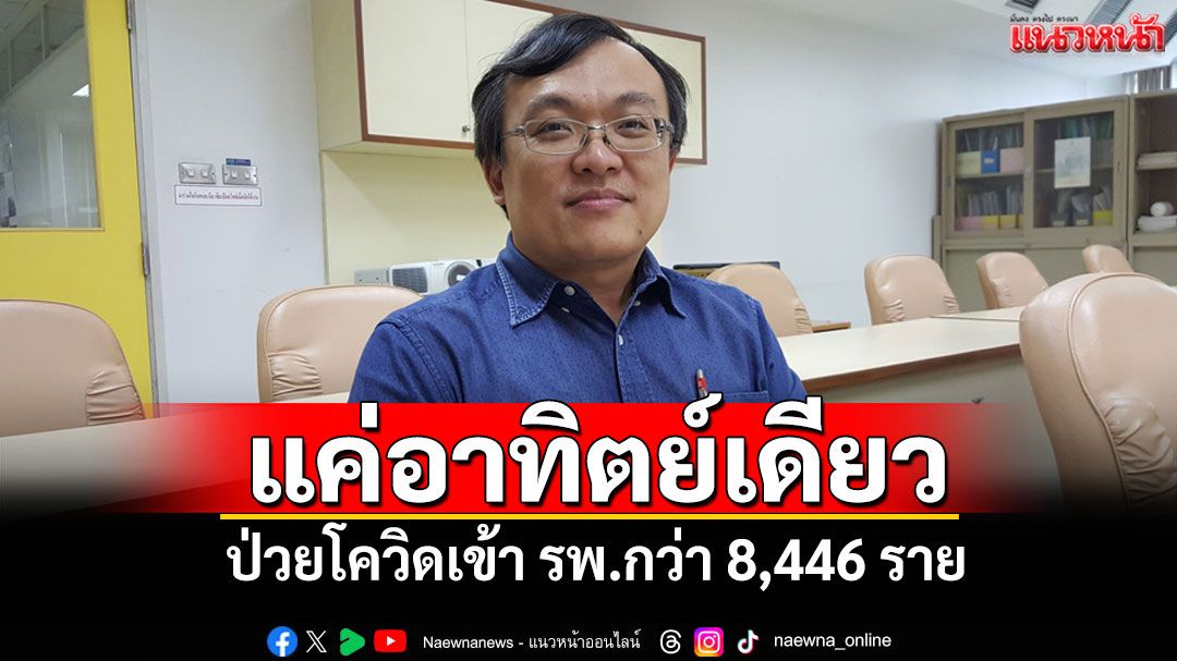 'หมอธีระ'เผยแค่อาทิตย์เดียว ป่วยโควิดเข้า รพ.กว่า 8,446 ราย
