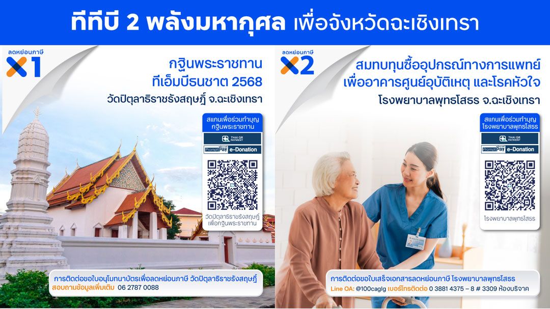 ‘ทีทีบี’ ขับเคลื่อนสังคมแห่งการให้ผ่าน 2 พลังมหากุศล