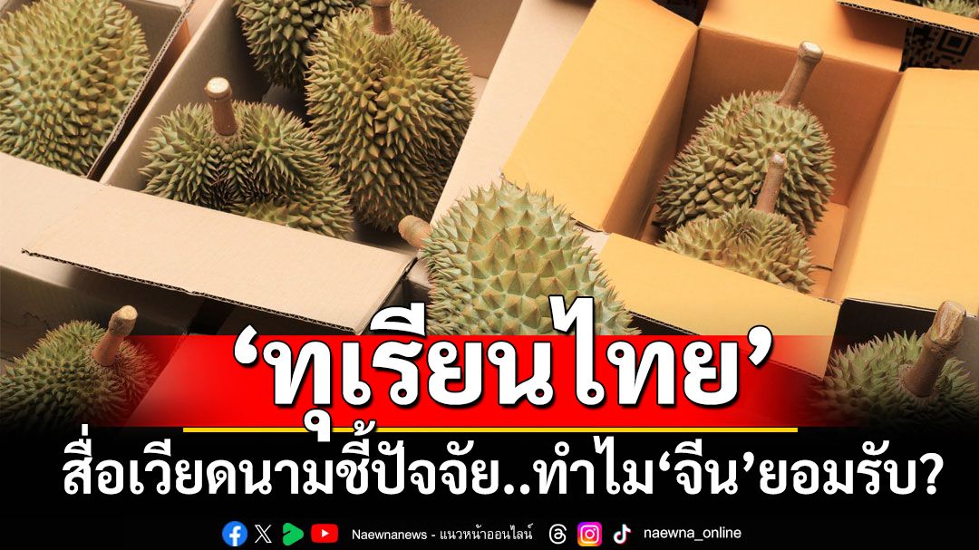 สื่อเวียดนามจับตา‘ทุเรียนไทย’ ชี้ปัจจัยทำไม‘จีน’ให้การยอมรับ?