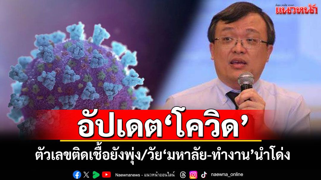 อัปเดต‘โควิด’ ตัวเลขติดเชื้อยังพุ่ง/วัย‘มหาลัย-ทำงาน’นำโด่ง