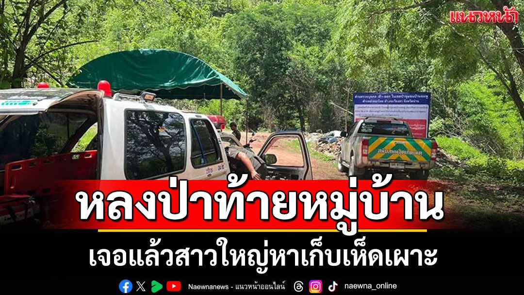 เจอตัวแล้ว! สาวใหญ่หาเก็บเห็ดเผาะ หลงป่าท้ายหมู่บ้าน