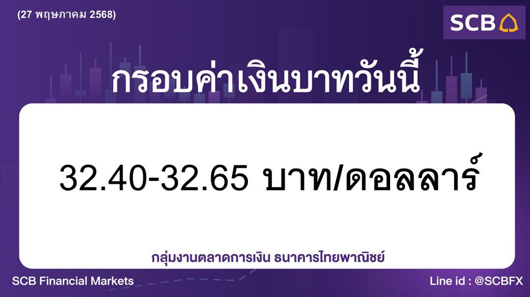 ค่าเงินบาทประจำวันที่ 27 พฤษภาคม 2568