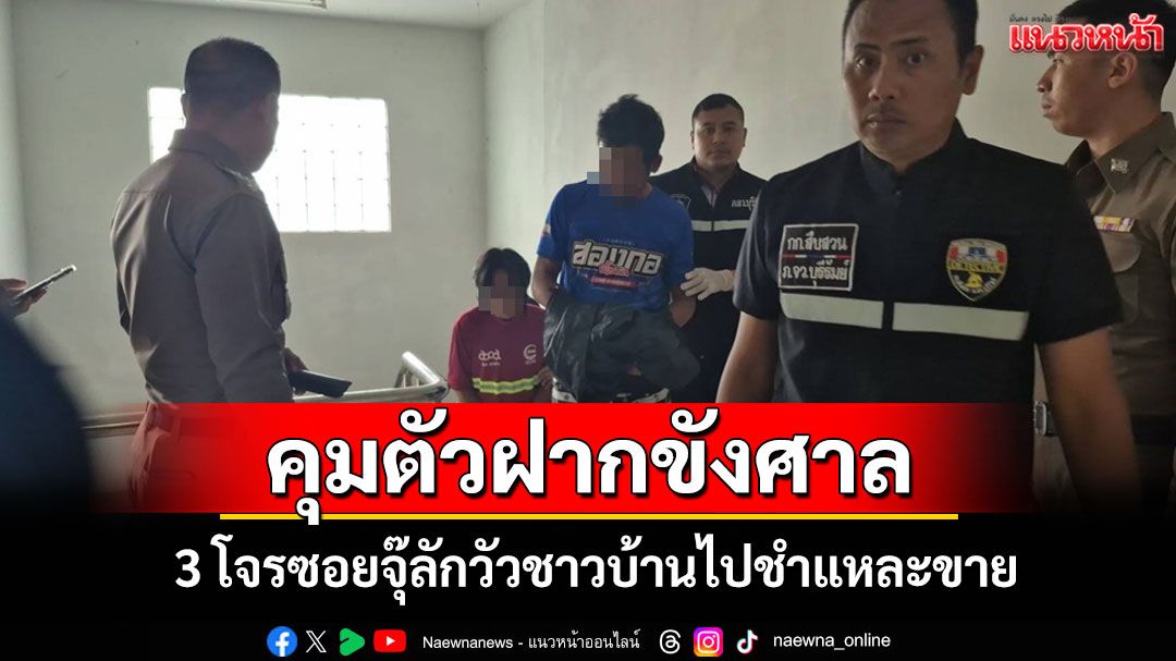 'ผบช.ภ.3'ลงบุรีรัมย์สอบปากคำ 3 โจรขโมยวัวชาวบ้านชำแหละขาย คุมตัวฝากขังศาล