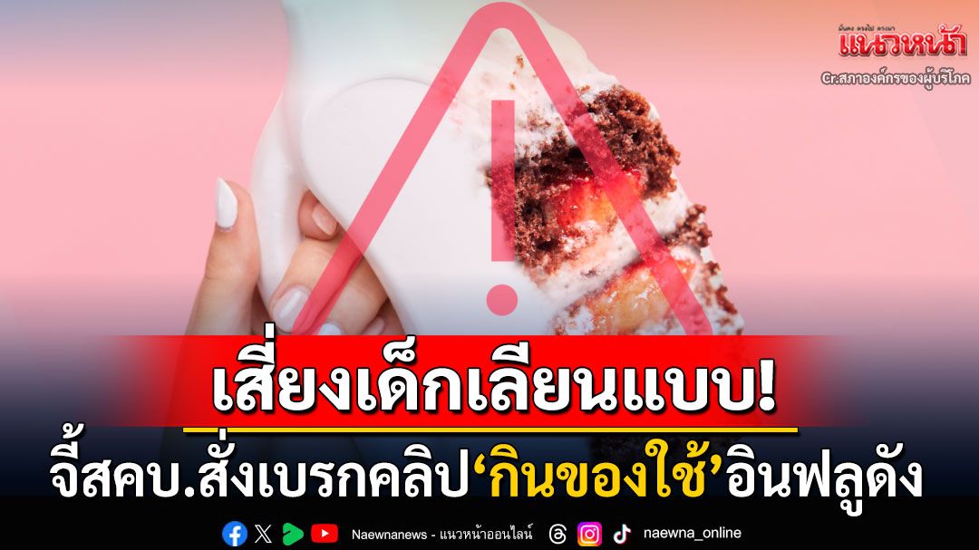 จี้สคบ.สั่งเบรกคลิป'เค้กเหมือนจริง'อินฟลูฯดัง ซัดแบรนด์สินค้าต้องร่วมรับผิดชอบ