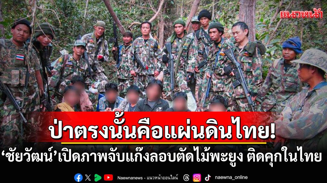 ป่าตรงนั้นคือแผ่นดินไทย! 'ชัยวัฒน์'เปิดภาพจับแก๊งลอบตัดไม้พะยูง ติดคุกในไทย