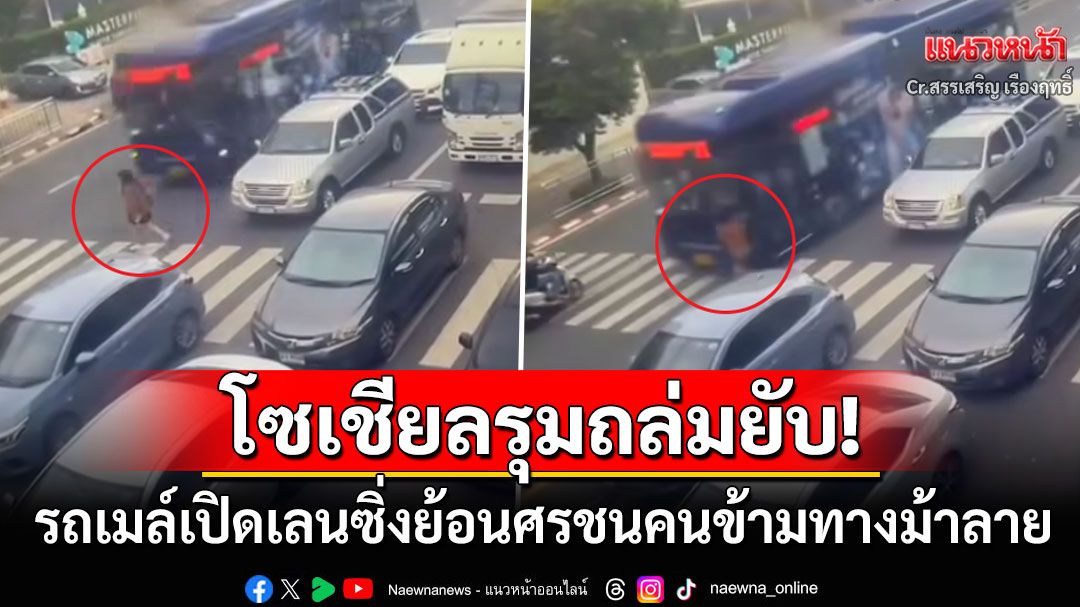 โซเชียลรุมถล่มยับ! รถเมล์เปิดเลนเองซิ่งย้อนศร ชนคนข้ามทางม้าลายจนกระเด็น