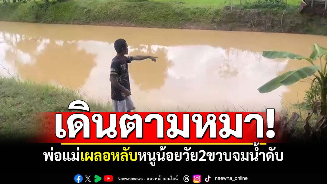 พ่อแม่เผลอหลับ หนูน้อยวัย2ขวบจมน้ำดับ เดินตามสุนัขไปบ่อน้ำหลังบ้าน