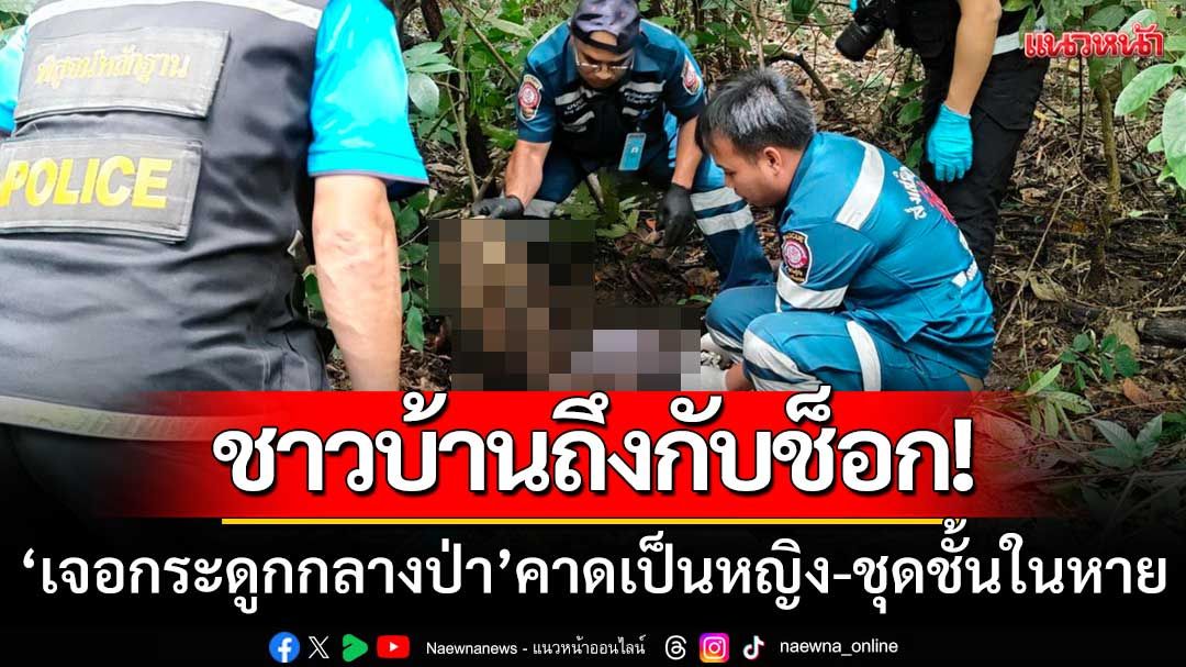 ชาวบ้านหาเห็ดช็อก! 'เจอกระดูกปริศนากลางป่า' คาดเป็นผู้หญิง-ชุดชั้นในหายไป
