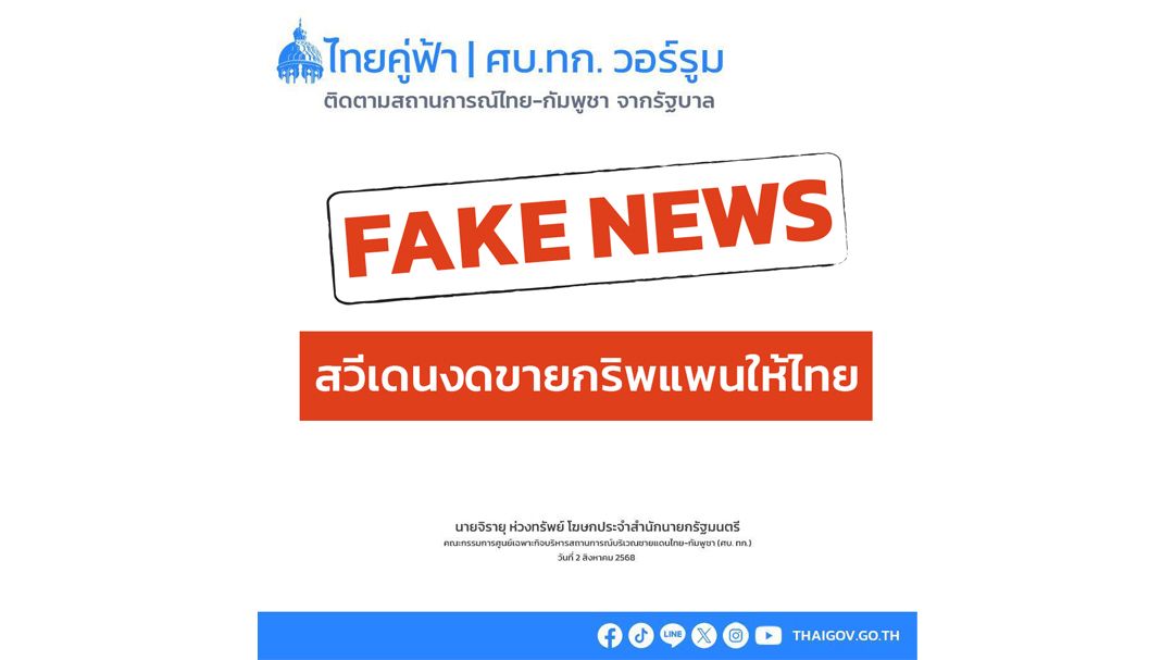 วันนี้‘เขมร โกหกอะไร’หลังพบสื่อกัมพูชาบิดเบือนบอกสวีเดน ยกเลิกขายเครื่องบินขับไล่ Gripen