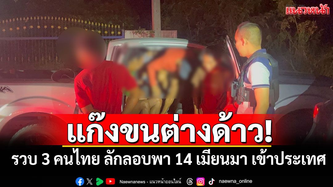 แก๊งขนต่างด้าว! รวบ 3 คนไทย ลักลอบพา 14 เมียนมา เข้าประเทศ
