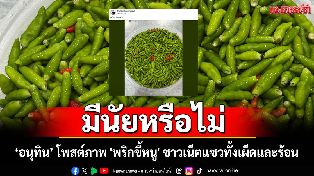 ‘อนุทิน’ โพสต์ภาพ 'พริกขี้หนู' ชาวเน็ตแซวทั้งเผ็ดและร้อน