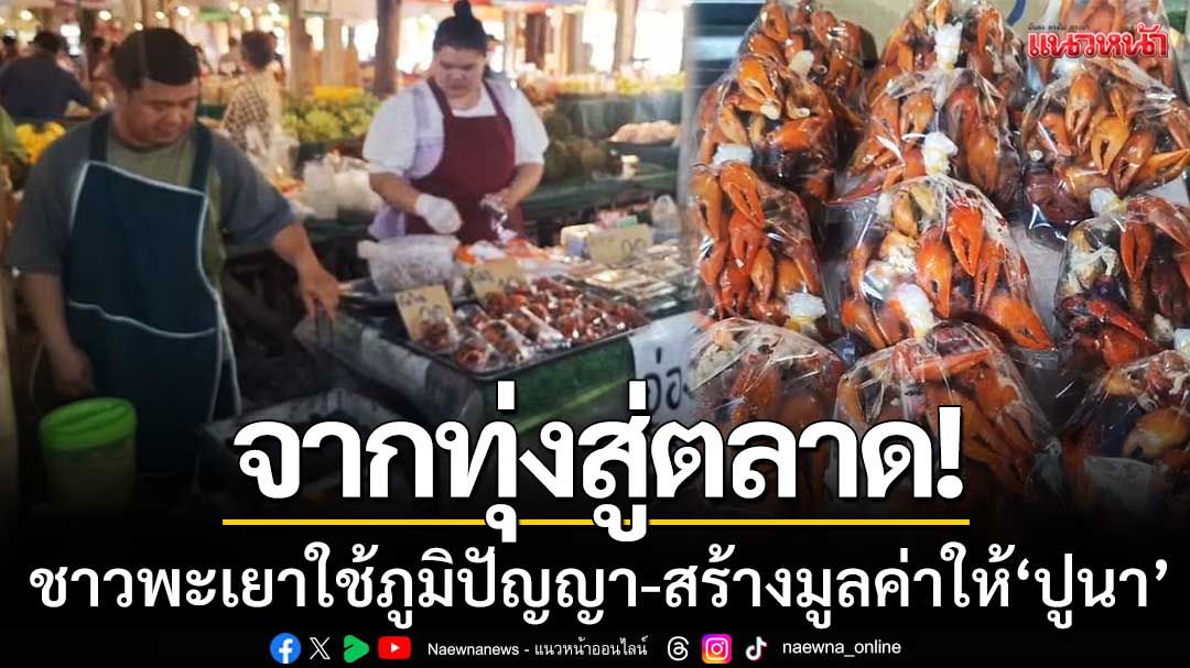 จากทุ่งสู่ตลาด! ชาวพะเยาใช้ภูมิปัญญาท้องถิ่น-สร้างมูลค่าเพิ่มให้ ‘ปูนา’
