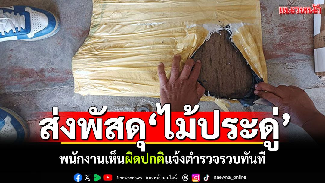ส่ง'ไม้ประดู่'ทางพัสดุ พนักงานเห็นผิดสังเกต แจ้งเจ้าหน้าที่รวบทันควัน