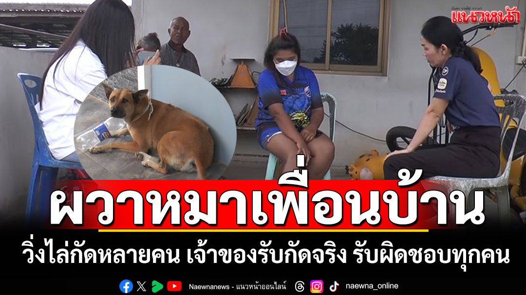 ผวาหมาเพื่อนบ้าน วิ่งไล่กัดแผลเหวอะหลายคน เจ้าของรับกัดจริง-รับผิดชอบทุกคน