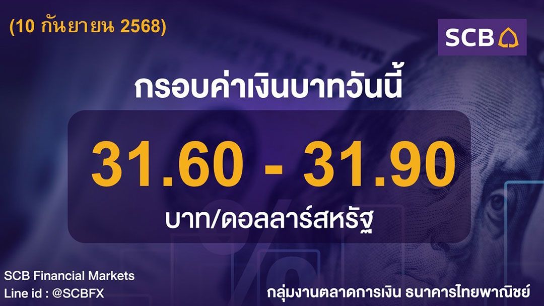 ค่าเงินบาทประจำวันที่ 10 กันยายน 2568