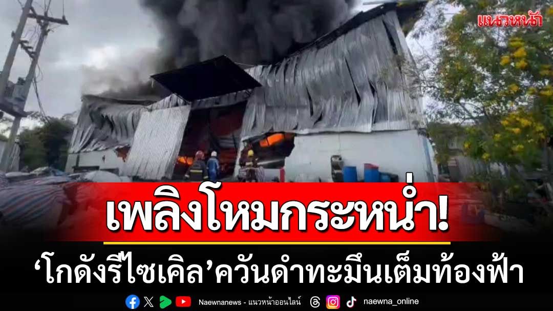 เพลิงโหมกระหน่ำ! โกดังรีไซเคิลพลาสติกที่ระยอง กลุ่มควันดำทะมึนเต็มท้องฟ้า