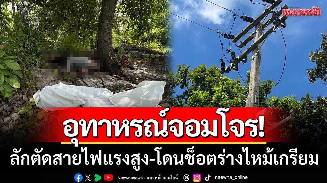 อุทาหรณ์จอมโจร! ลักตัดสายไฟแรงสูง โดนช็อตร่างไหม้เกรียมเสียชีวิตคาที่