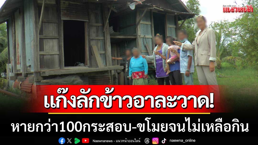 แก๊งลักข้าวอาละวาด! หายรวมกว่า 100 กระสอบ บางรายถูกขโมยจนไม่เหลือกิน