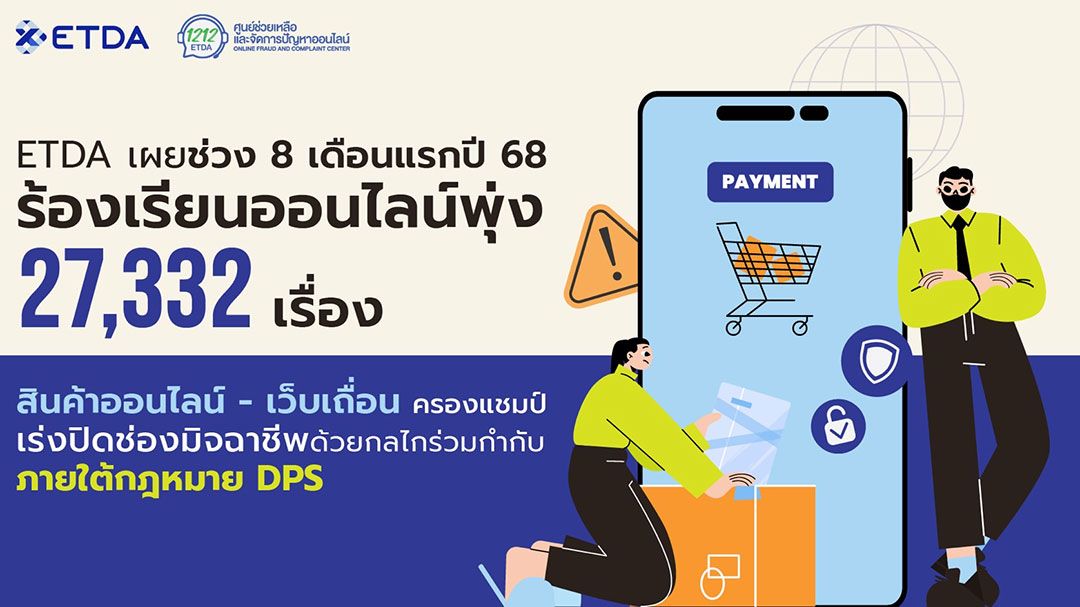 สินค้าออนไลน์–เว็บเถื่อน ครองแชมป์ 8 เดือน ร้องเรียนออนไลน์พุ่ง 2.7 หมื่น