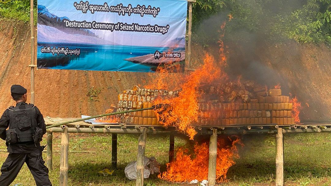 'KNU'เผายาบ้าล็อตใหญ่ 6.1 ล้านเม็ด ขนมาจากชายแดนรัฐคะเรนนี มุ่งเป้าเข้าไทย