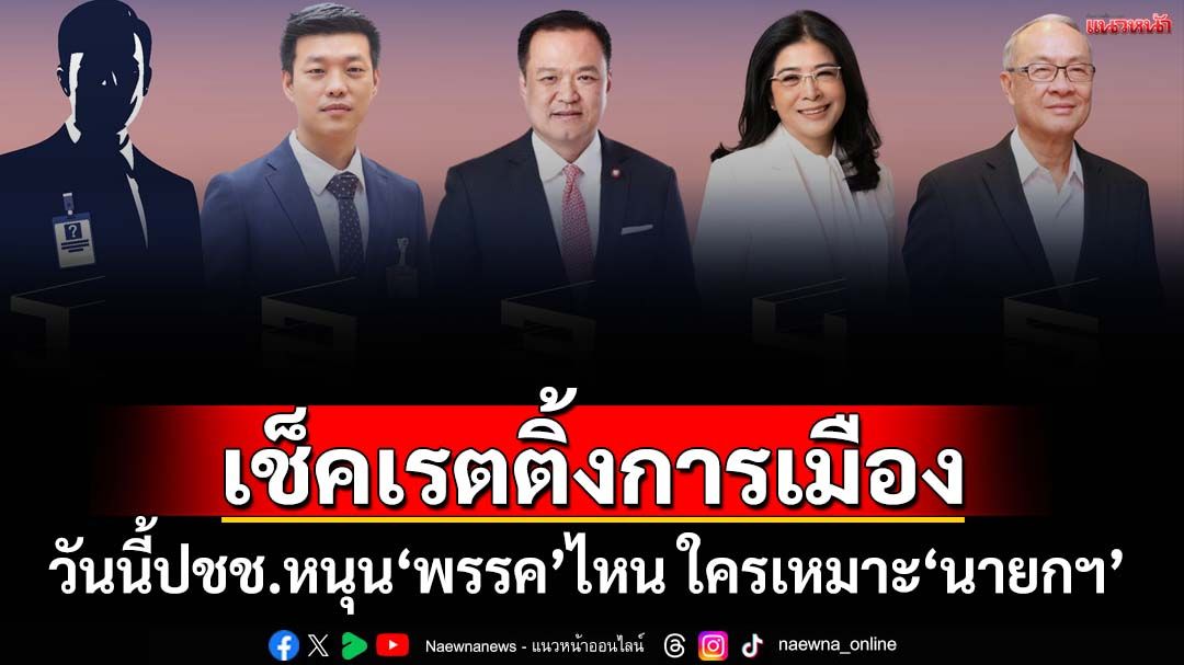 เช็คเรตติ้งการเมืองวันนี้! กางจะๆผลนิด้าโพล ปชช.หนุน‘พรรค’ไหน ใครเหมาะเป็น‘นายกฯ’