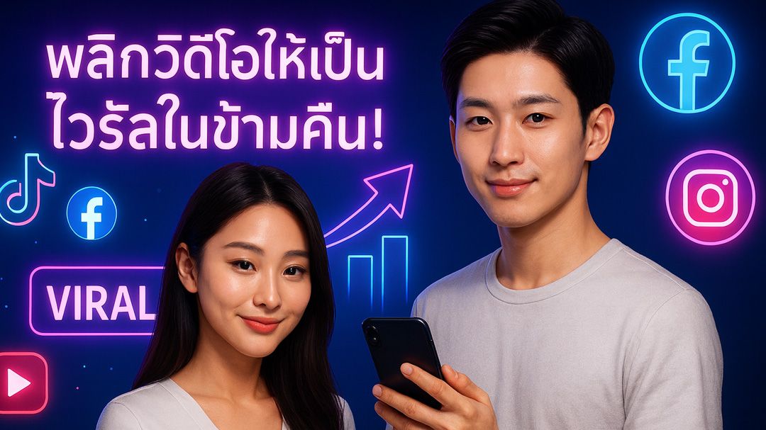 พลิกวิดีโอให้เป็น‘ไวรัล’ข้ามคืน กลยุทธ์เพิ่มยอดวิว TikTok , Facebook , YouTube , IG