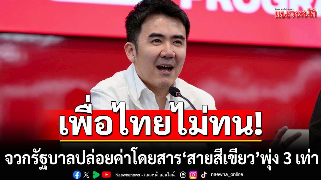 พท.ซัดรัฐบาลปล่อยค่าโดยสาร'สายสีเขียว'พุ่ง 3 เท่า ซ้ำเติมค่าครองชีพประชาชน