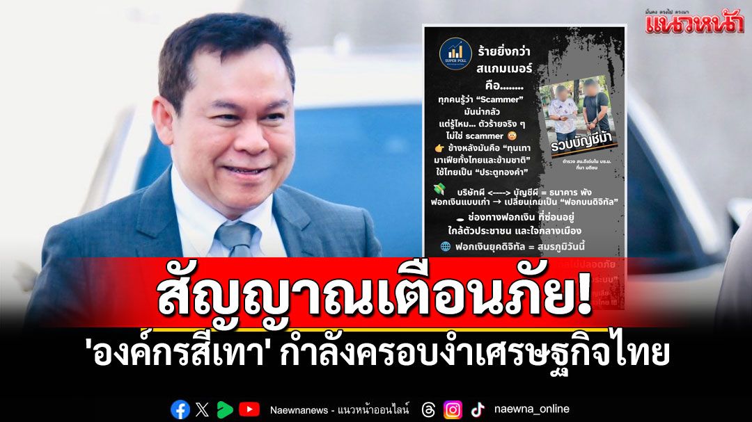 ไม่ใช่แค่หลอกโอนเงิน! สแกมเมอร์คือสัญญาณเตือนภัย 'องค์กรสีเทา' กำลังครอบงำเศรษฐกิจไทย