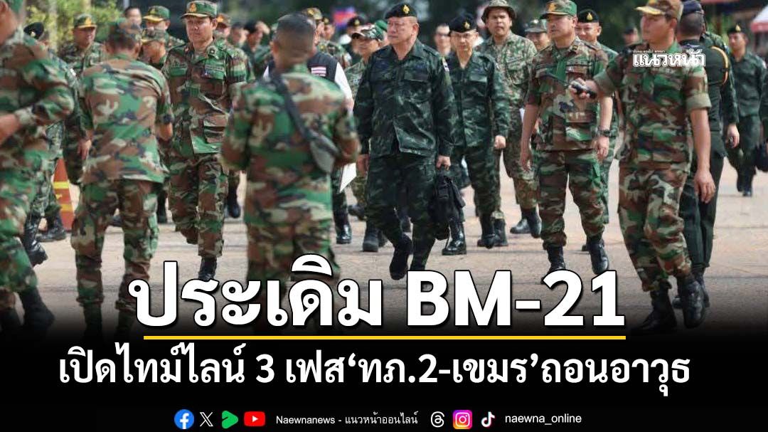 เปิดไทม์ไลน์ 3 เฟส‘ทภ.2-เขมร’ถอนอาวุธ เริ่ม 1 พ.ย. ประเดิม BM-21